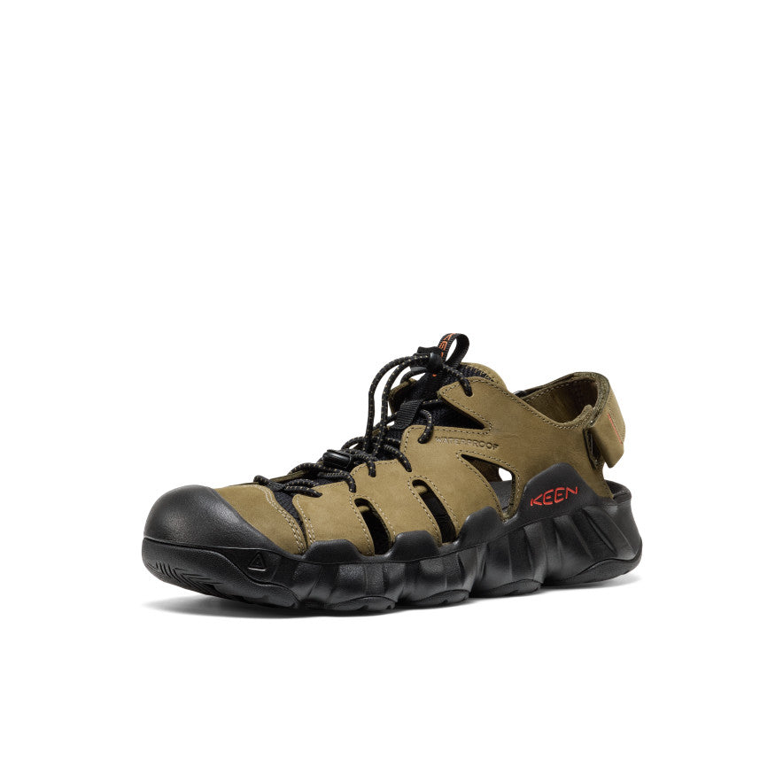 Men's Hyperport Fisherman Leather Sandal Dark Olive/Black