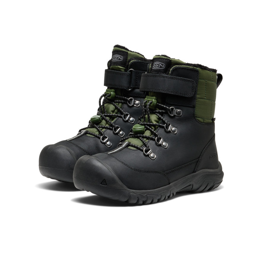 Kids' Kanibou Waterproof Winter Boot Black/Bronze Green - Image 2