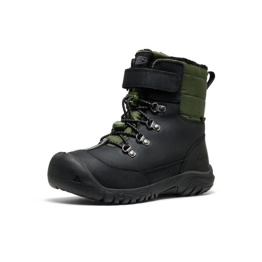 Kids' Kanibou Waterproof Winter Boot Black/Bronze Green - Image 3