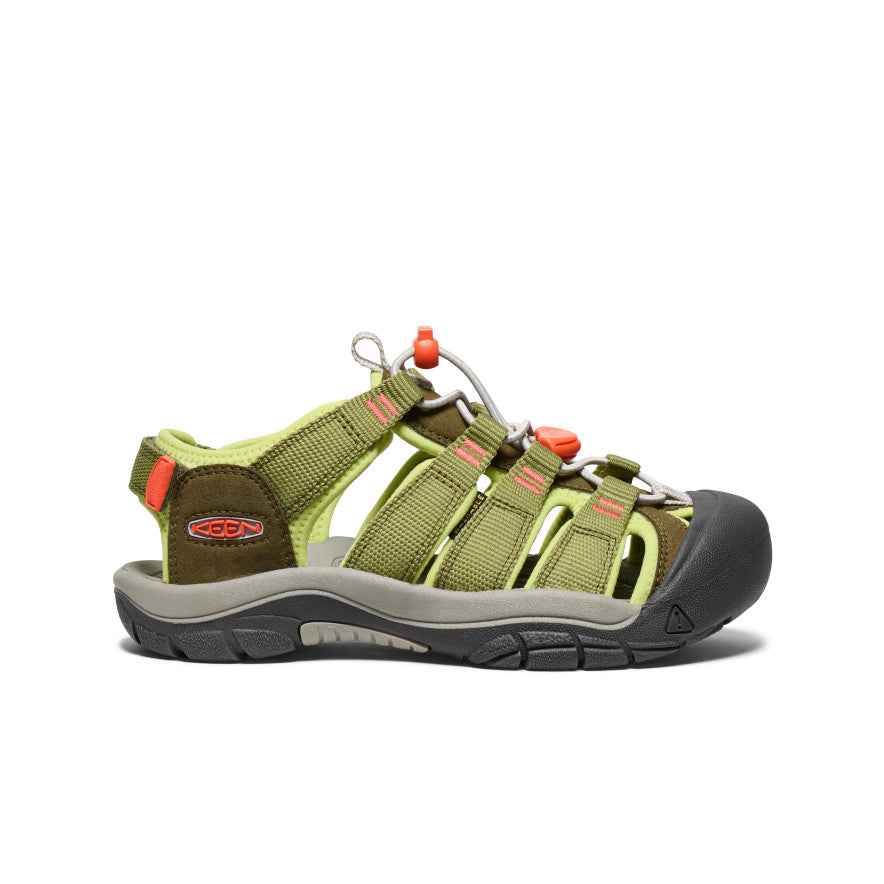 Kids' Newport Boundless Sandal Dark Olive/Scarlet Ibis - Image alt 1